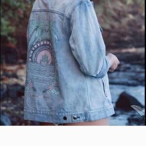 Spiritual Gangster Hamsa Print Denim Jacket